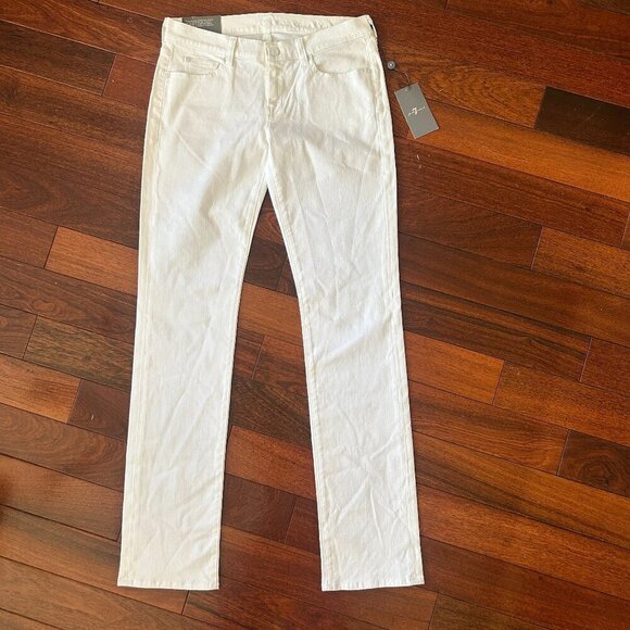 7 For All Mankind Denim - NWT 7 for all Mankind Women's White Classic Straight Leg Jeans in Size 30 New!